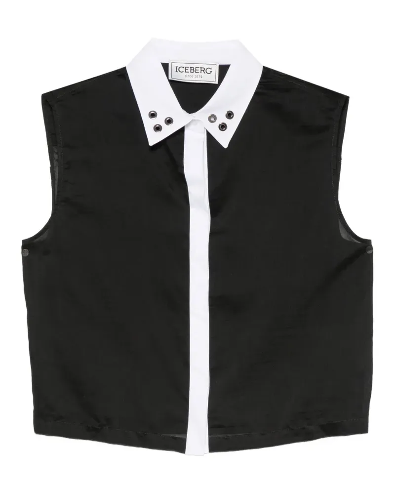 Iceberg eyelet-embellished sleeveless blouse - Schwarz Schwarz