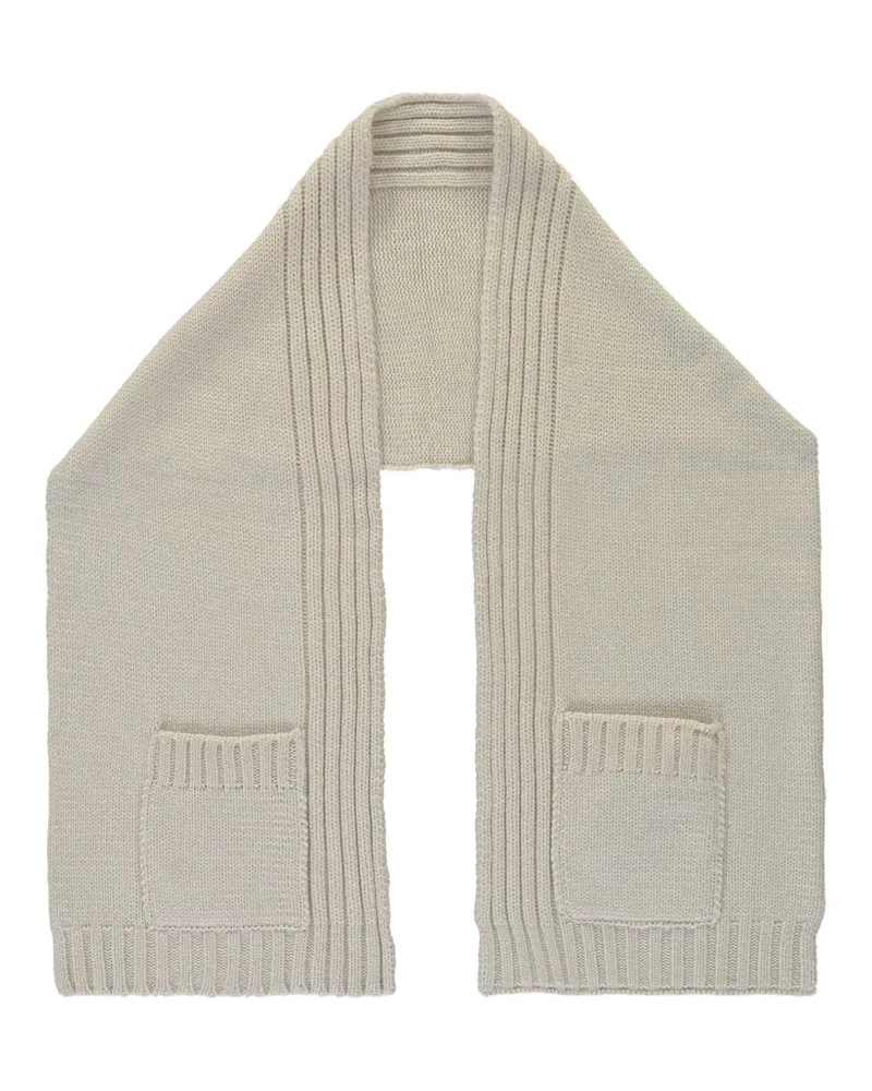 MOORER pocket-detail ribbed scarf - Nude Nude
