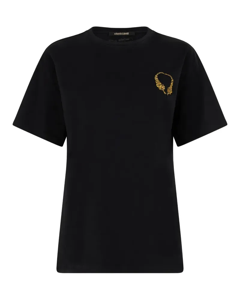Roberto Cavalli embroidered-logo T-shirt - Schwarz Schwarz