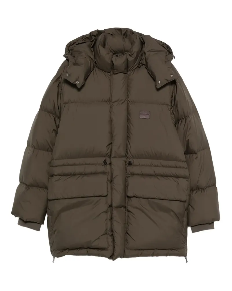Emporio Armani Gefütterte Jacke mit abnehmbarer Kapuze - Grün Grün