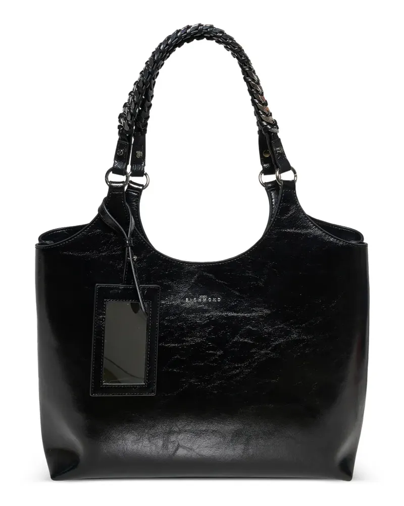 John Richmond braided-handle shoulder bag - Schwarz Schwarz