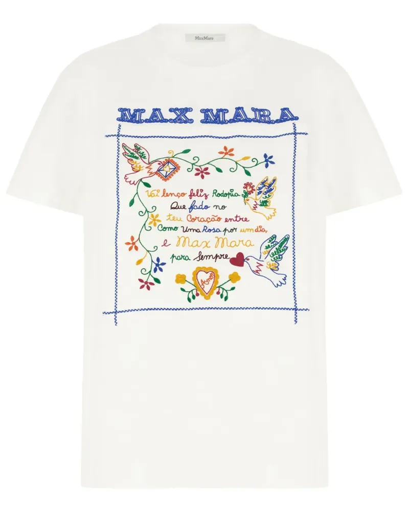 Max Mara T-Shirt mit Stickerei - Weiß Weiß