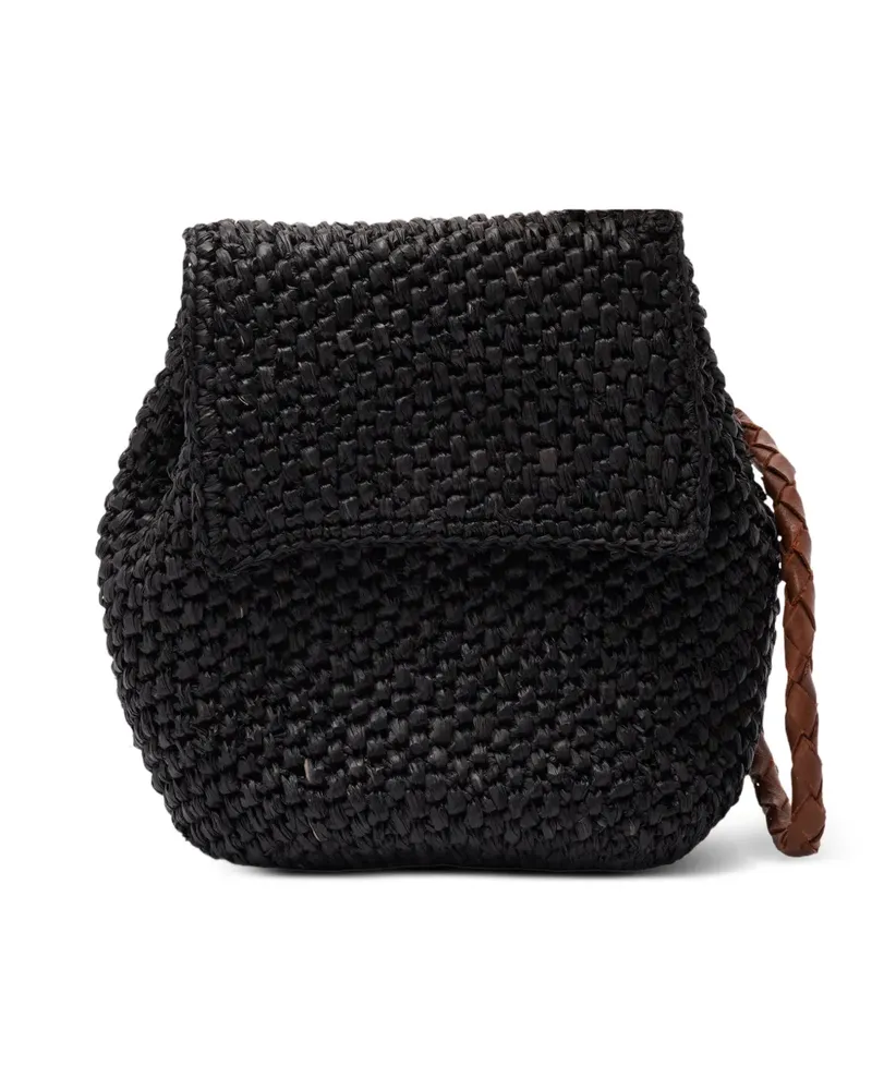 IBELIV mini Zaz raffia braided satchel - Schwarz Schwarz