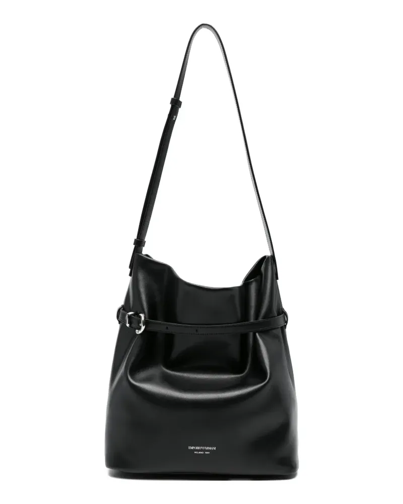 Emporio Armani buckle strap bucket bag - Schwarz Schwarz