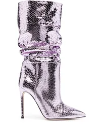 Paris Texas Stiefel mit Schlangen-Effekt 105mm Rosa