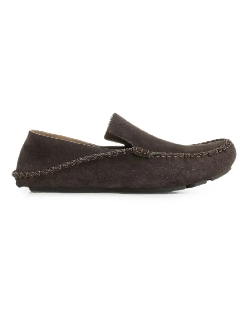Loewe Rambla driving loafers in suede calfskin - Braun Braun