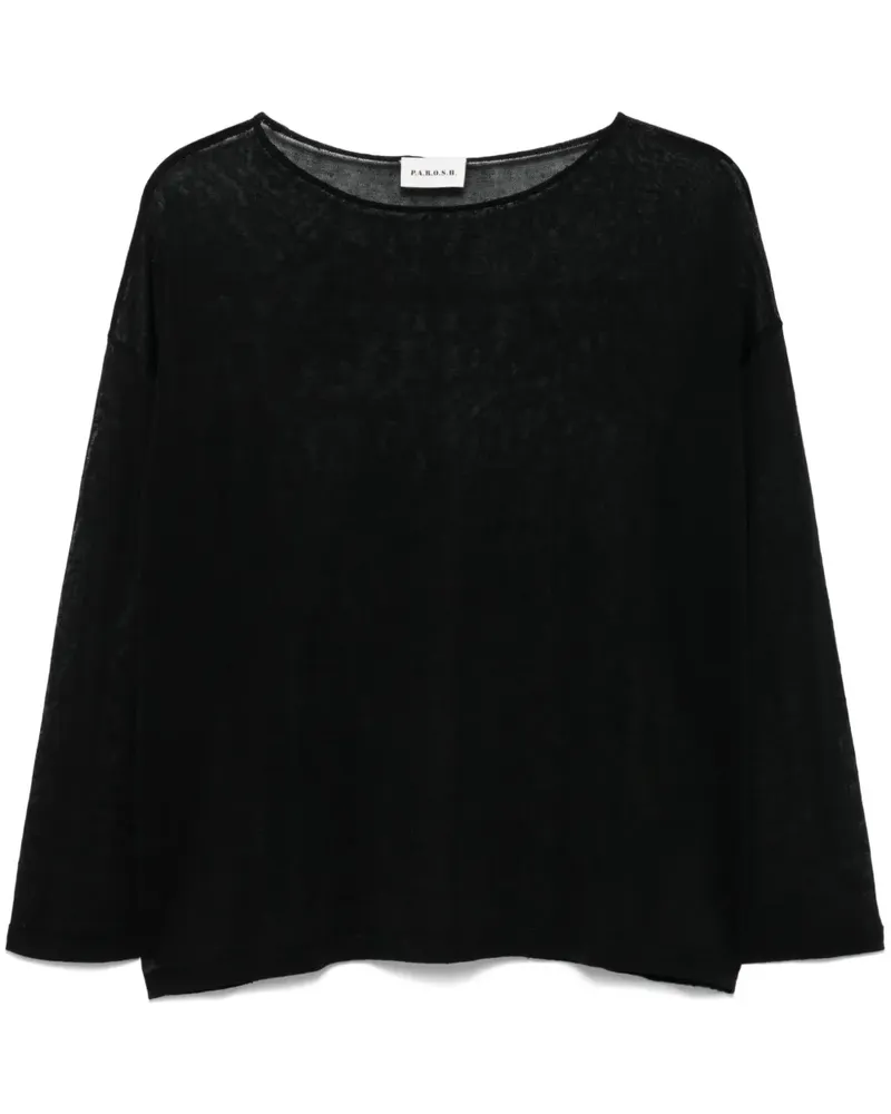 P.A.R.O.S.H. P.A.R.O H. Fein gestrickte Bluse - Schwarz Schwarz