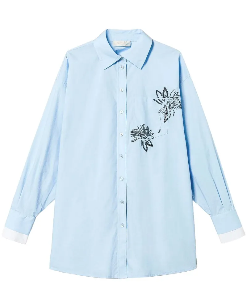 Twin-Set Hemd mit Pailletten - Blau Blau