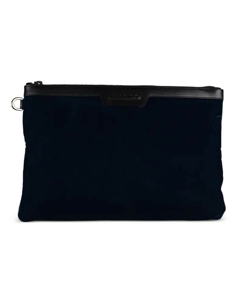 Jimmy Choo Clutch aus Samt mit Ring - Blau Blau