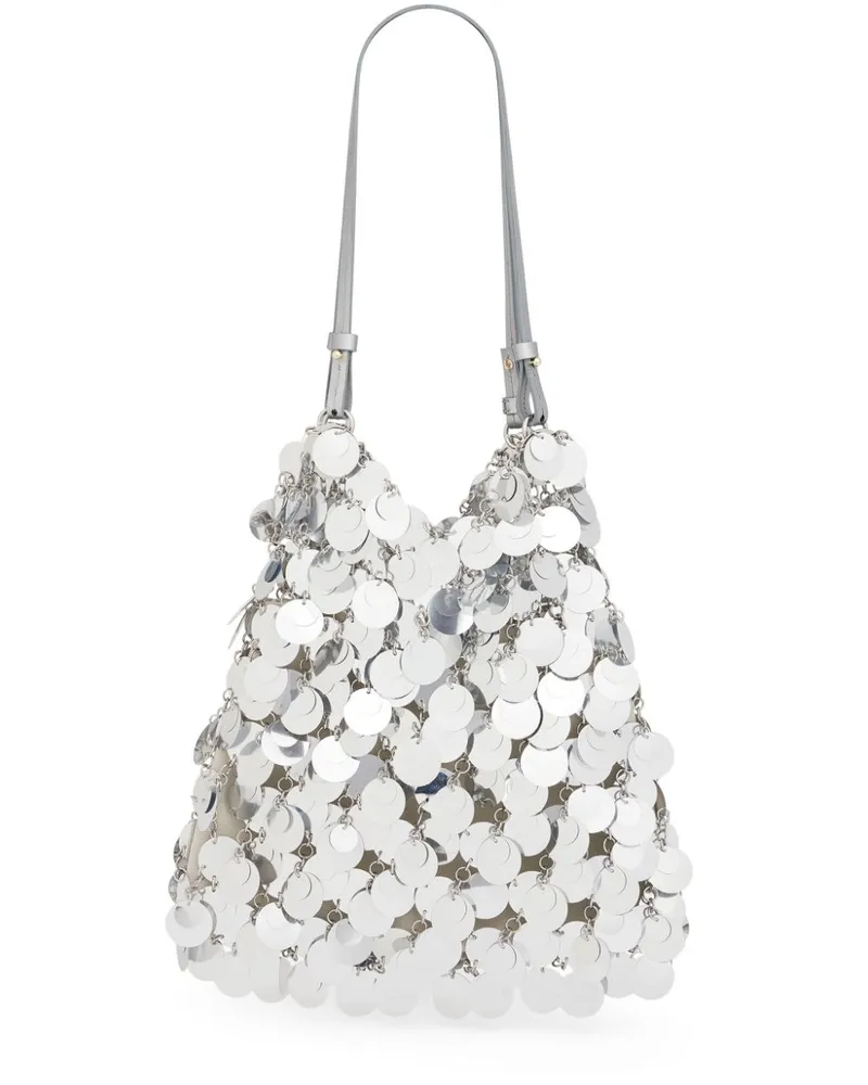 Paco Rabanne Große Schultertasche mit Pailletten - Silber Silber