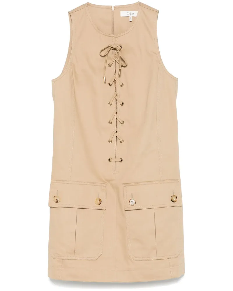 Chloé Kleid mit Schnürung - Braun Braun