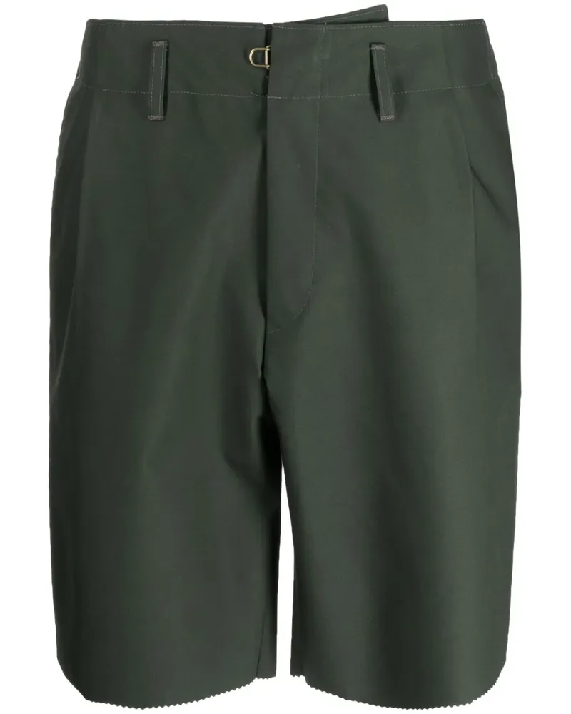 kolor Wide-Leg-Shorts mit Falten - Grün Grün