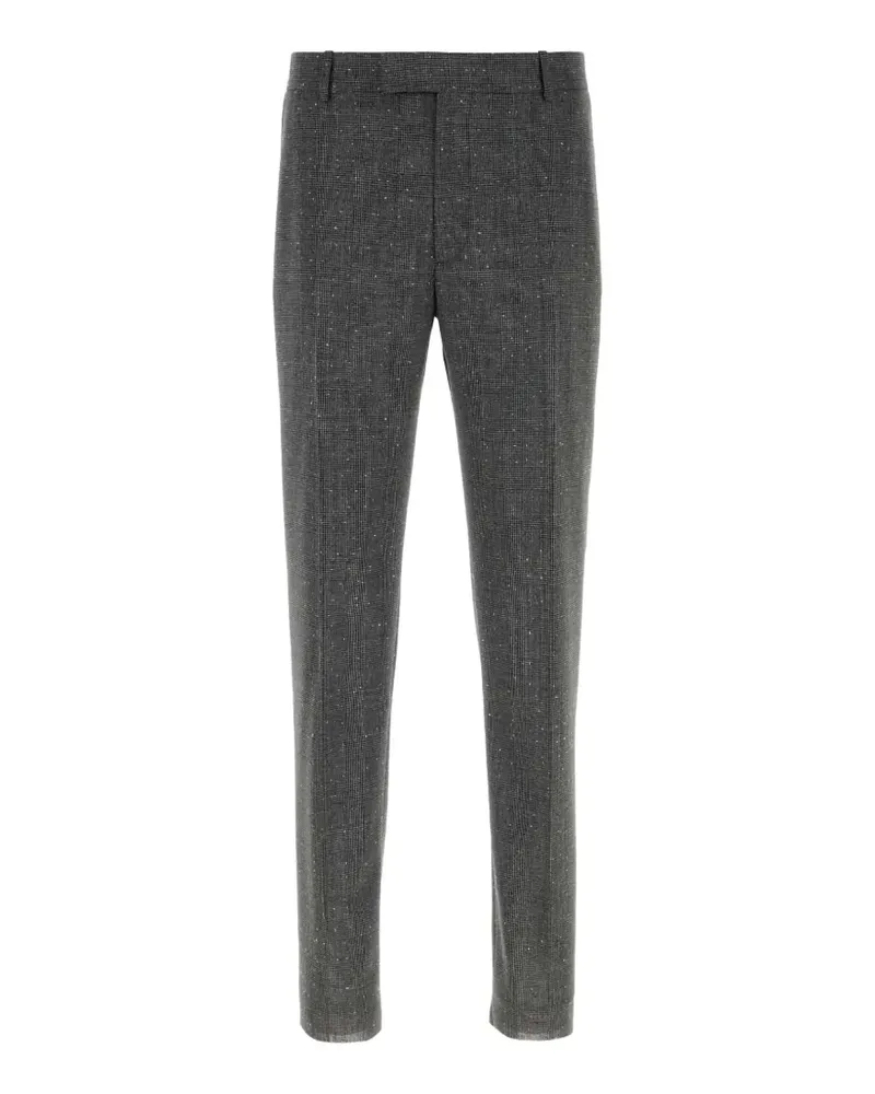 Alexander McQueen embroidered wool cigarette trousers - Grau Grau