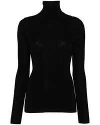 NUDE Gerippter Pullover Schwarz