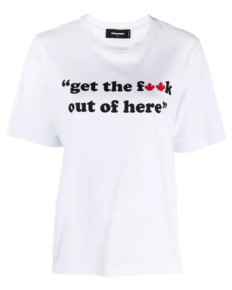 Dsquared2 T-Shirt mit Slogan-Print - Weiß Weiß