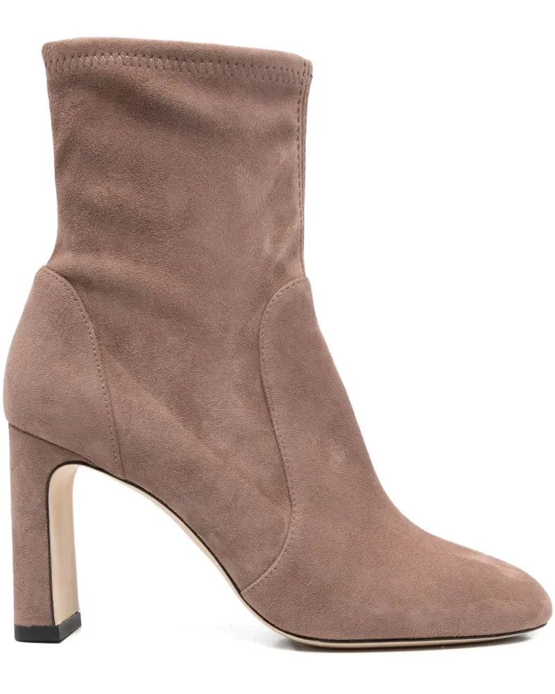 Stuart Weitzman Stiefeletten mit Blockabsatz 90mm - Nude Nude