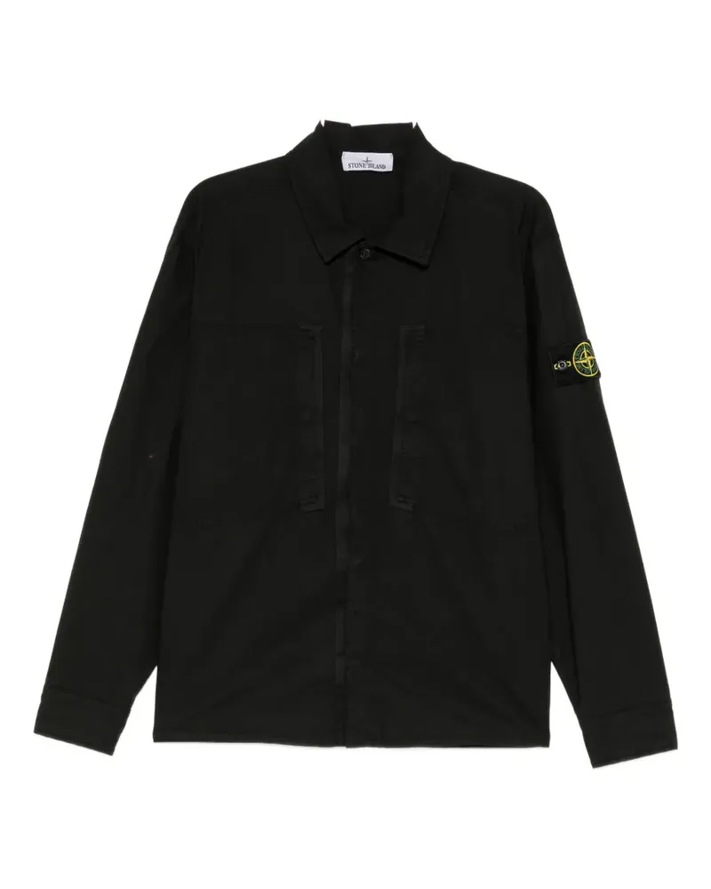 Stone Island Hemd mit Logo-Patch - Schwarz Schwarz