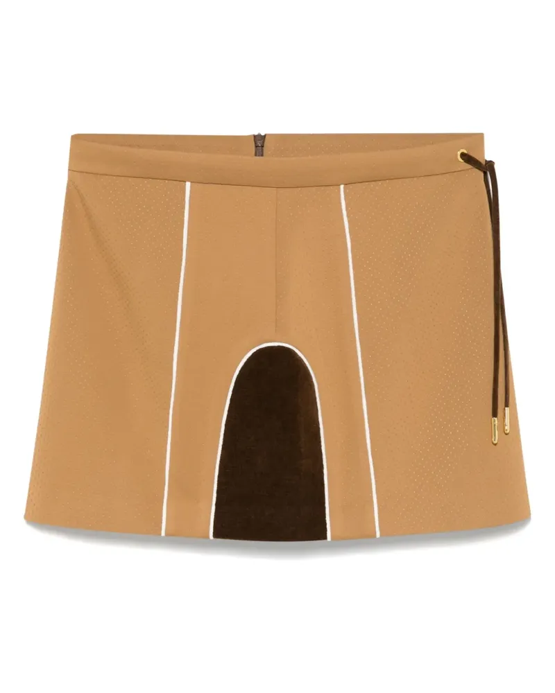 Casablanca Paris Chenille-Minirock mit Einsätzen - Braun Braun