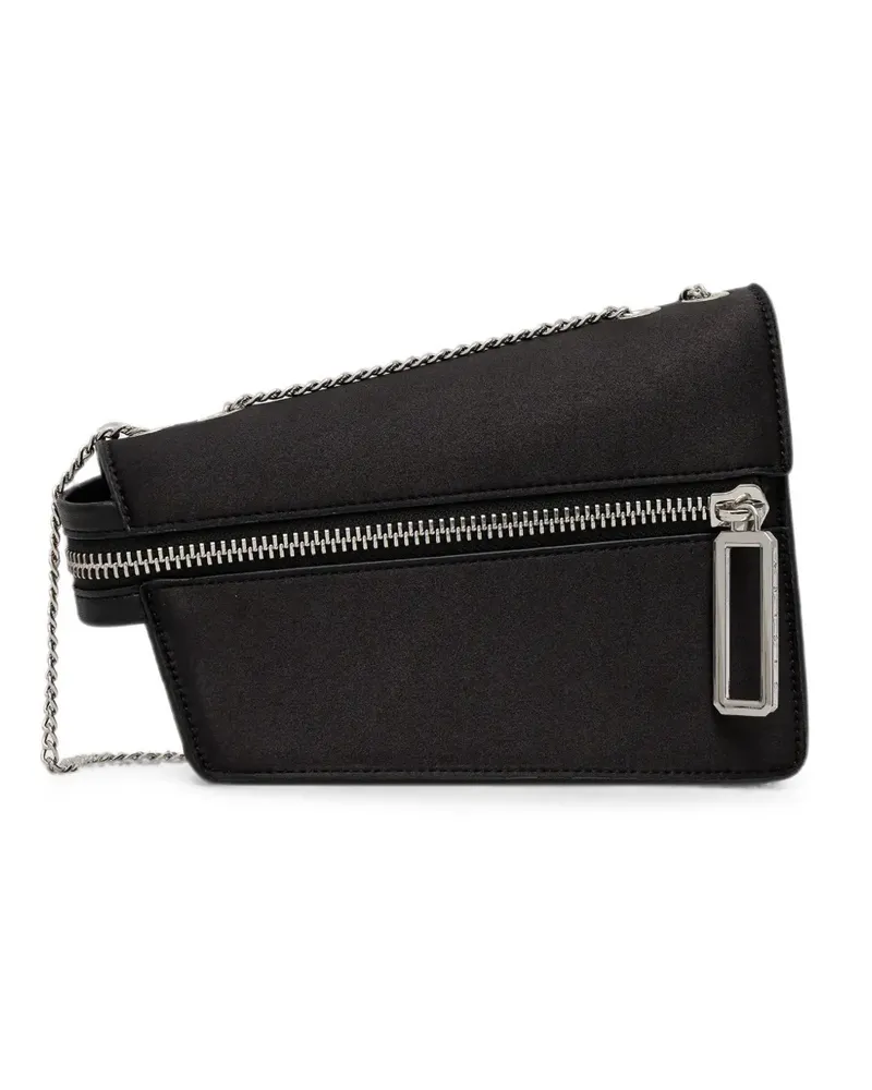 Sisley small zip-detail chain-strap cross body bag - Schwarz Schwarz