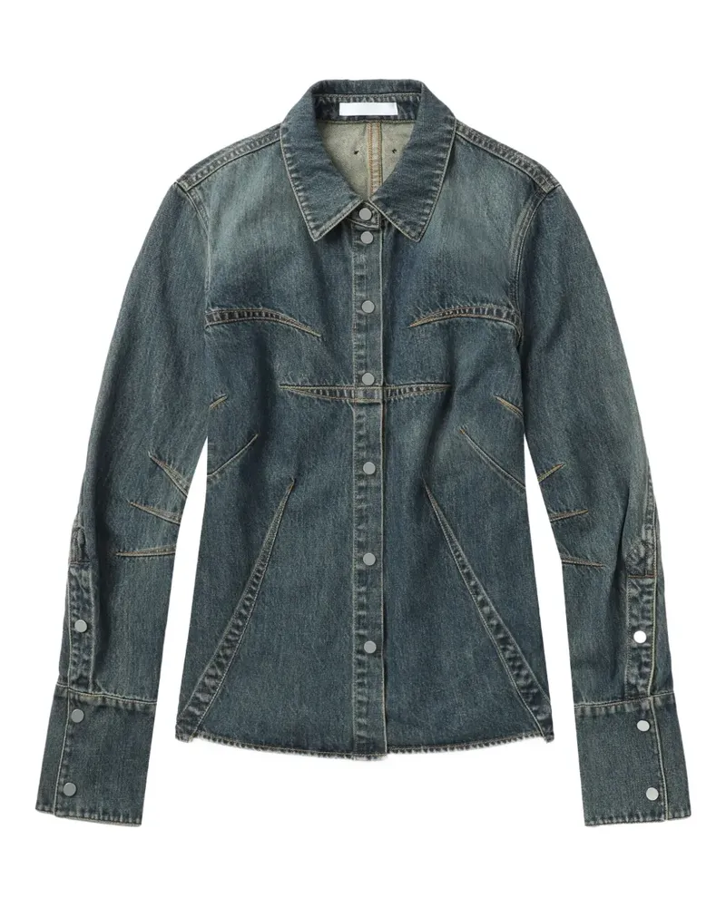 Helmut Lang Hemd mit Jeanseinsätzen - Blau Blau