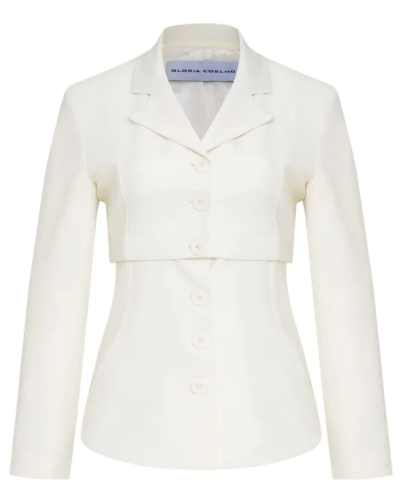 Gloria Coelho Taillierte Jacke - Weiß Weiß