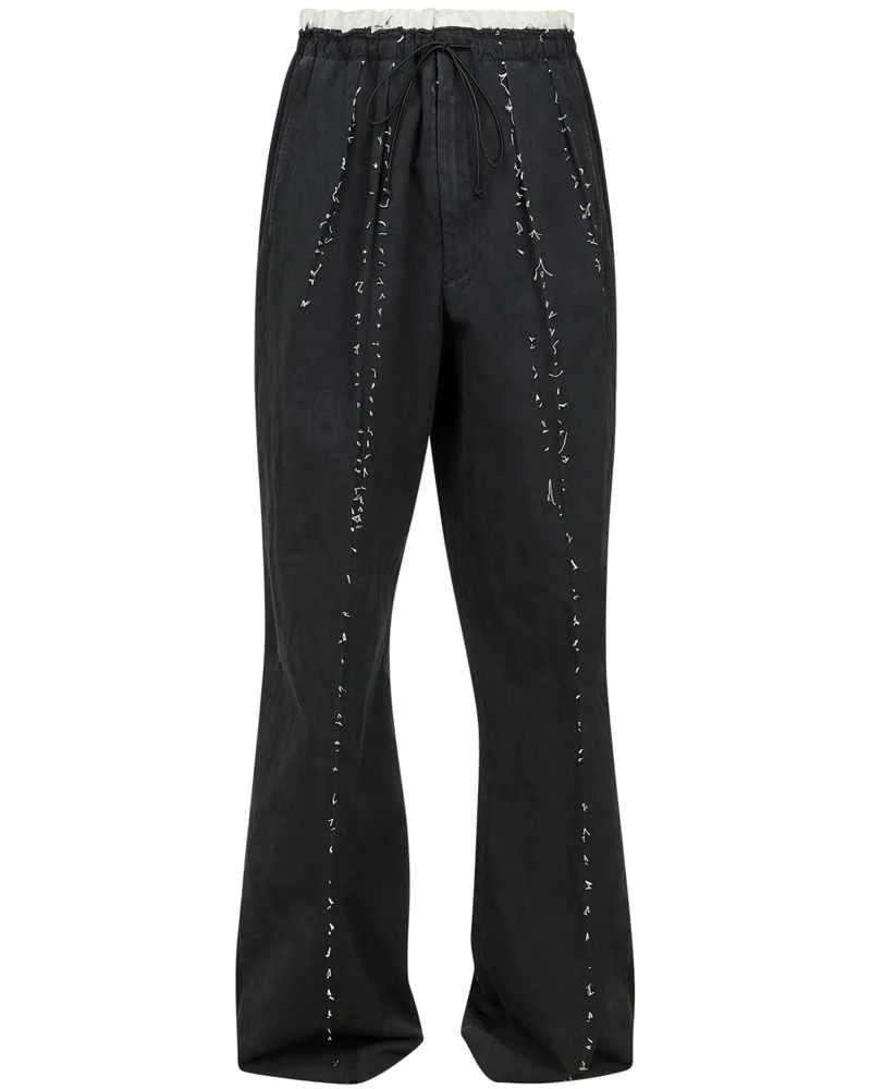 Maison Margiela Jogginghose mit Logo aus vier Nähten - Schwarz Schwarz