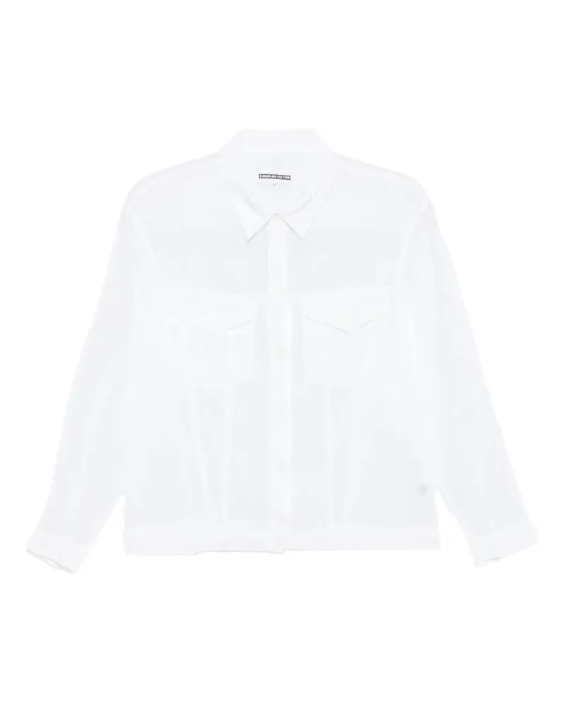 European Culture Kurzärmeliges Hemd - Weiß Weiß