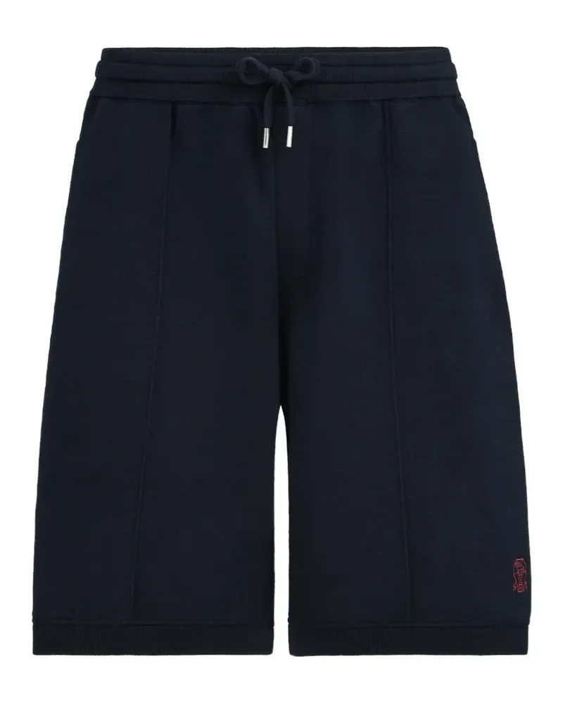 Brunello Cucinelli Bermudas mit Logo - Blau Blau