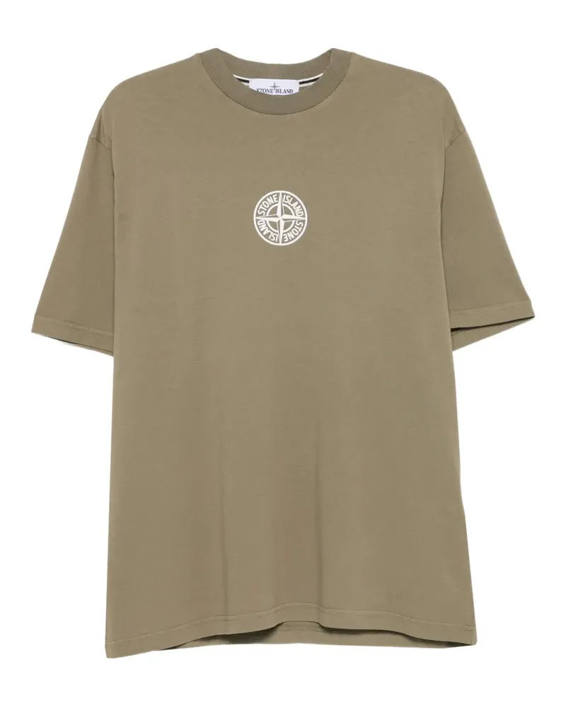Stone Island Kurzärmeliges T-Shirt mit Logo-Print - Grün Grün