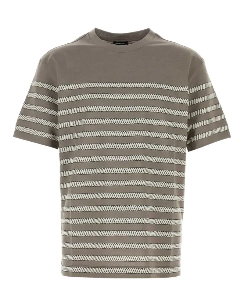 Giorgio Armani T-Shirt mit rundem Ausschnitt - Braun Braun