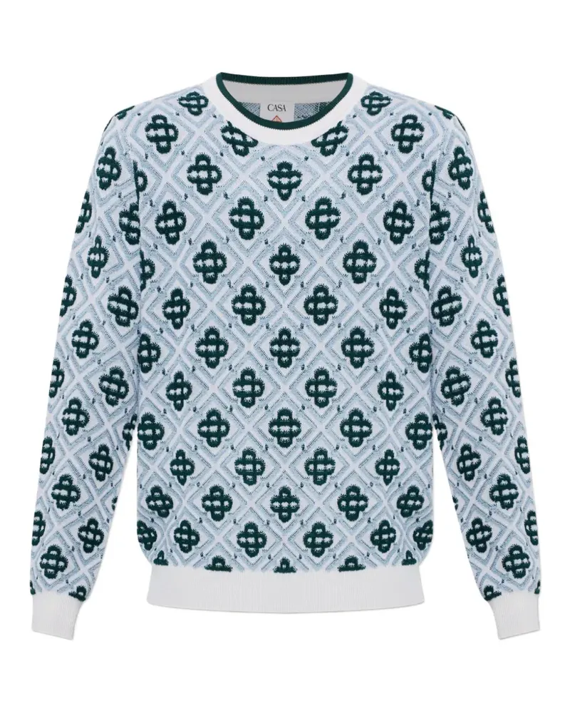 Casablanca Paris Pullover mit Monogrammmuster - Blau Blau