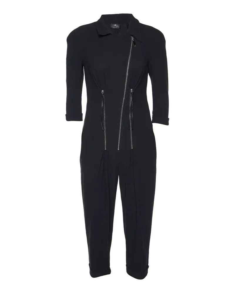 Elisabetta Franchi Krepp-Jumpsuit mit Reißverschlussdetail - Schwarz Schwarz