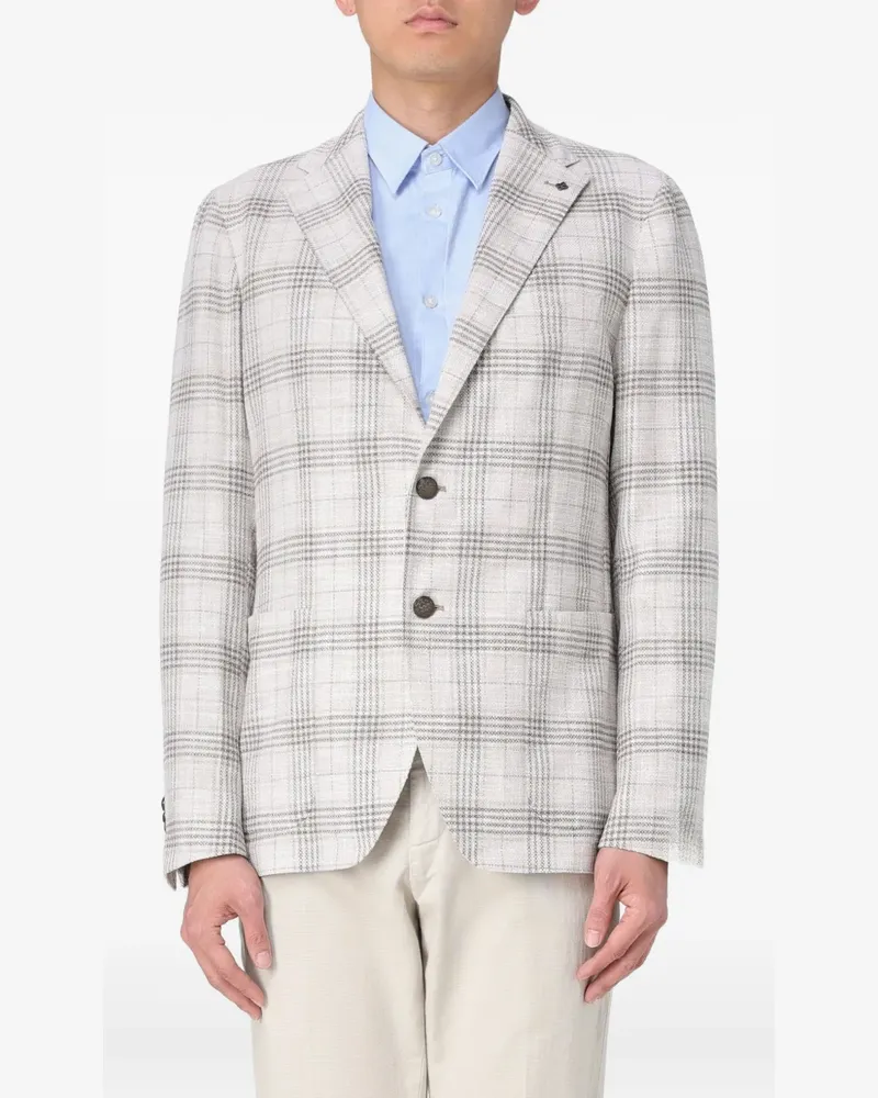Tagliatore Karierte Jacke mit Knöpfen - Grau Grau