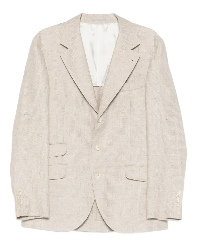 Brunello Cucinelli notched-lapel single-breasted blazer - Nude Nude