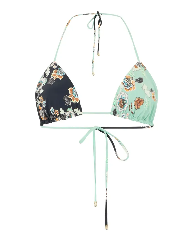 Roberto Cavalli Triangel-Bikinioberteil mit Blumenmuster - Grün Grün