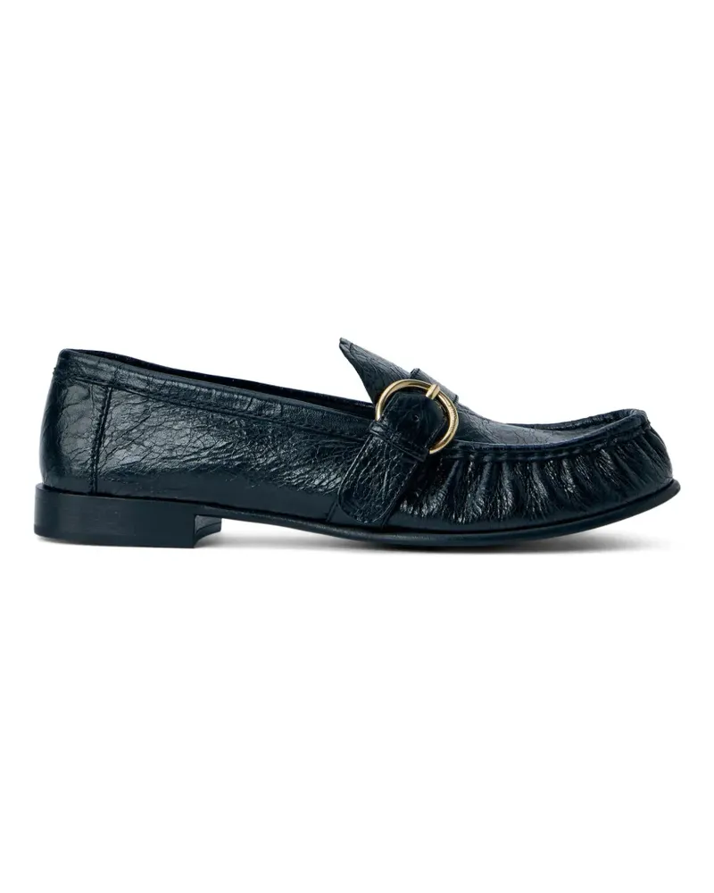 Miu Miu Strukturierte Loafer mit Schnalle - Schwarz Schwarz