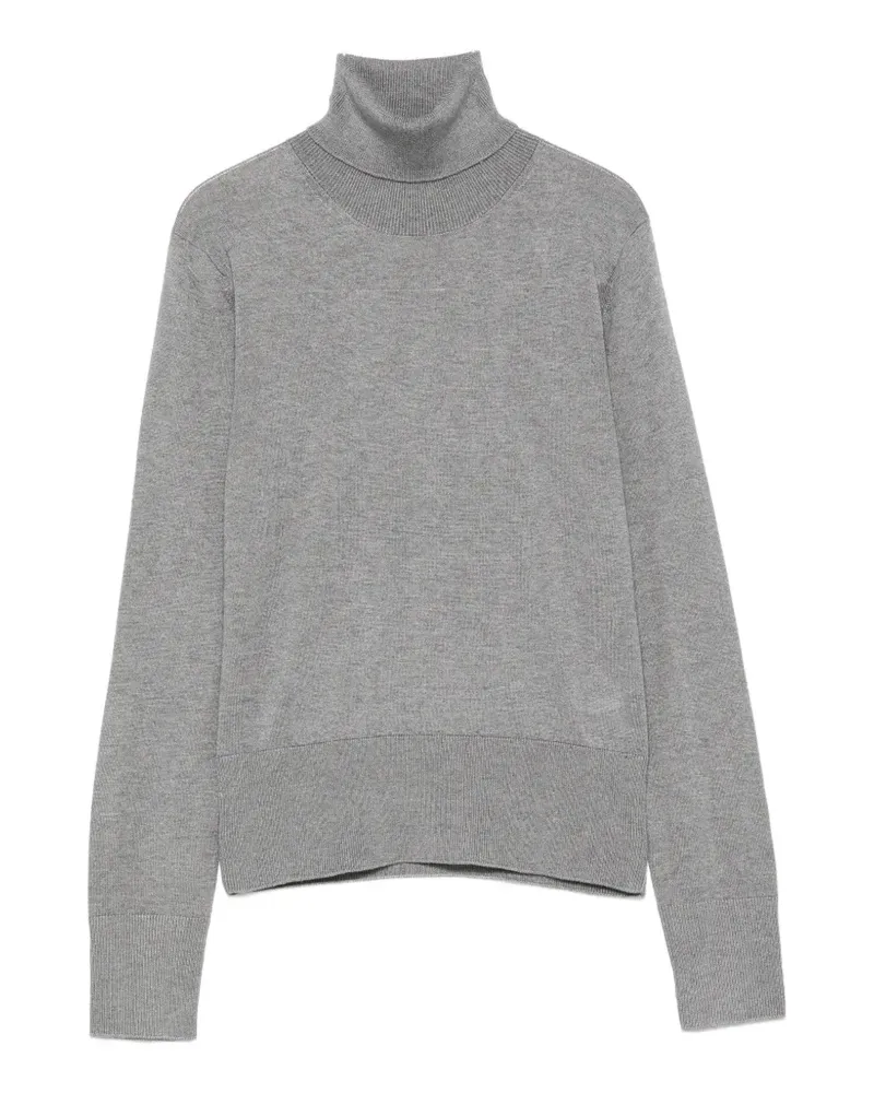 Alpha Studio Rollkragenpullover mit geripptem Saum - Grau Grau