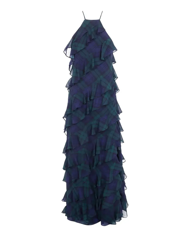 Ralph Lauren tartan ruffled dress - Blau Blau