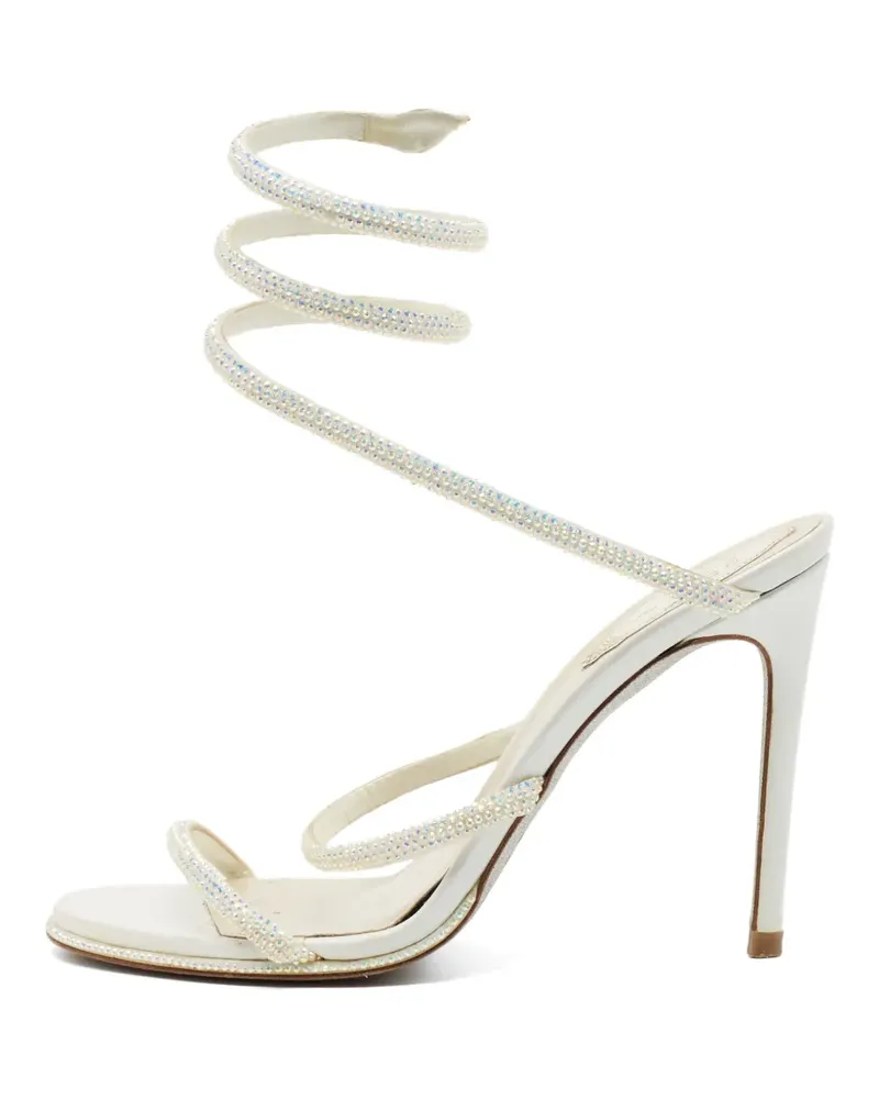 René Caovilla Sandalen mit Kristallen - Weiß Weiß