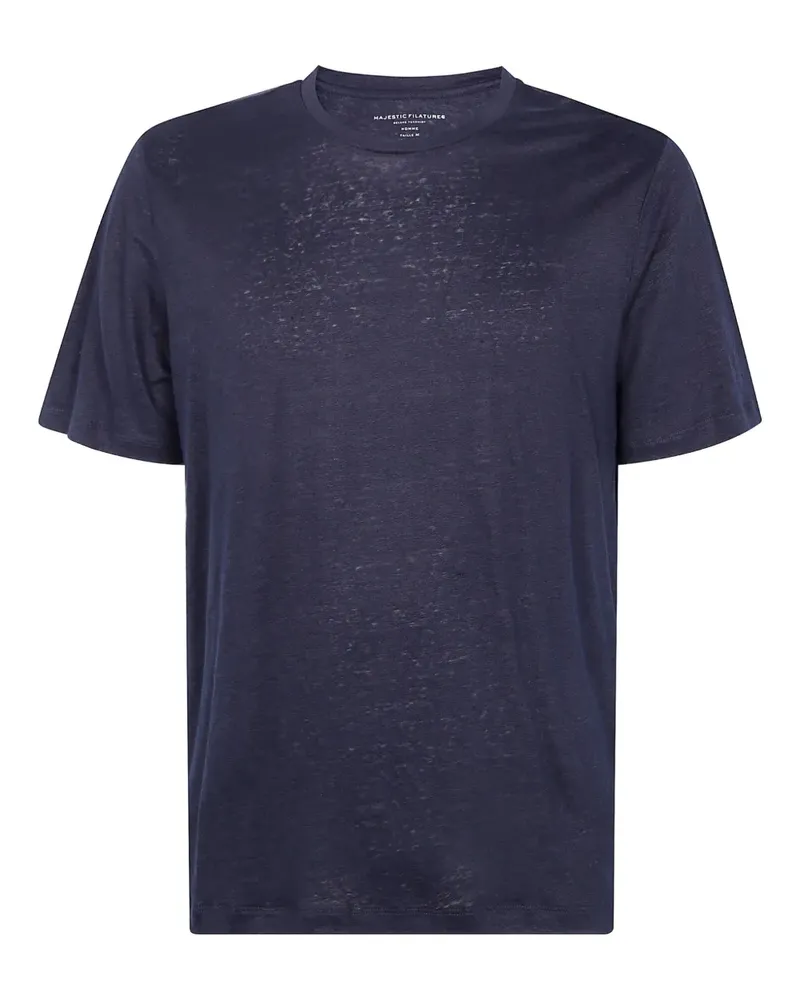 Majestic T-Shirt mit rundem Ausschnitt - Blau Blau