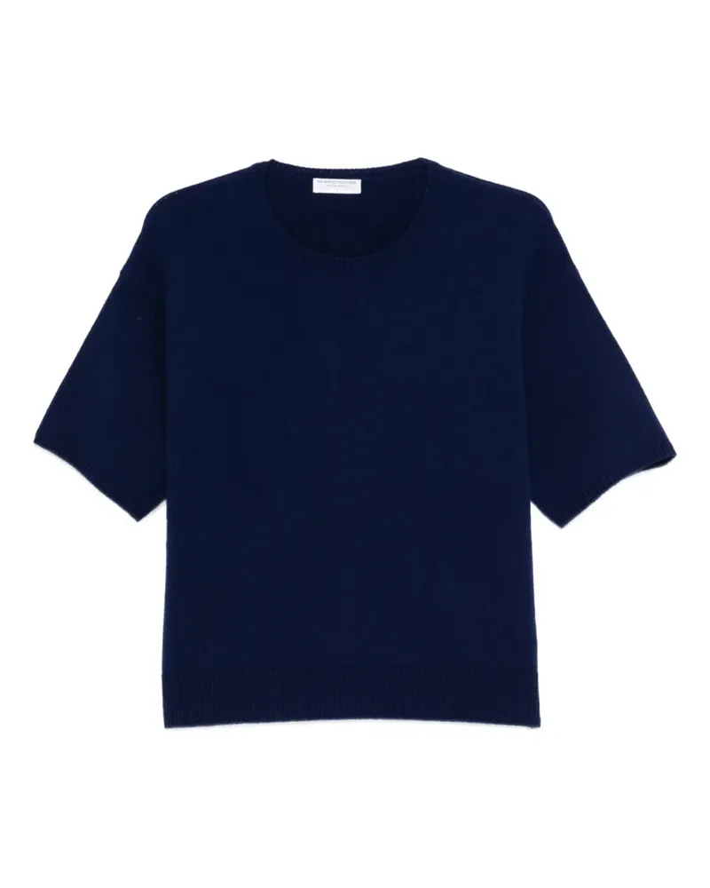 Majestic short-sleeve knitted T-shirt - Blau Blau