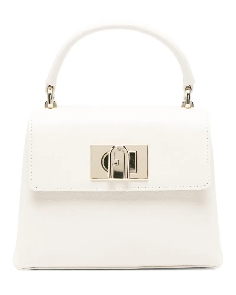 Furla Shopper mit Logo-Schild - Weiß Weiß