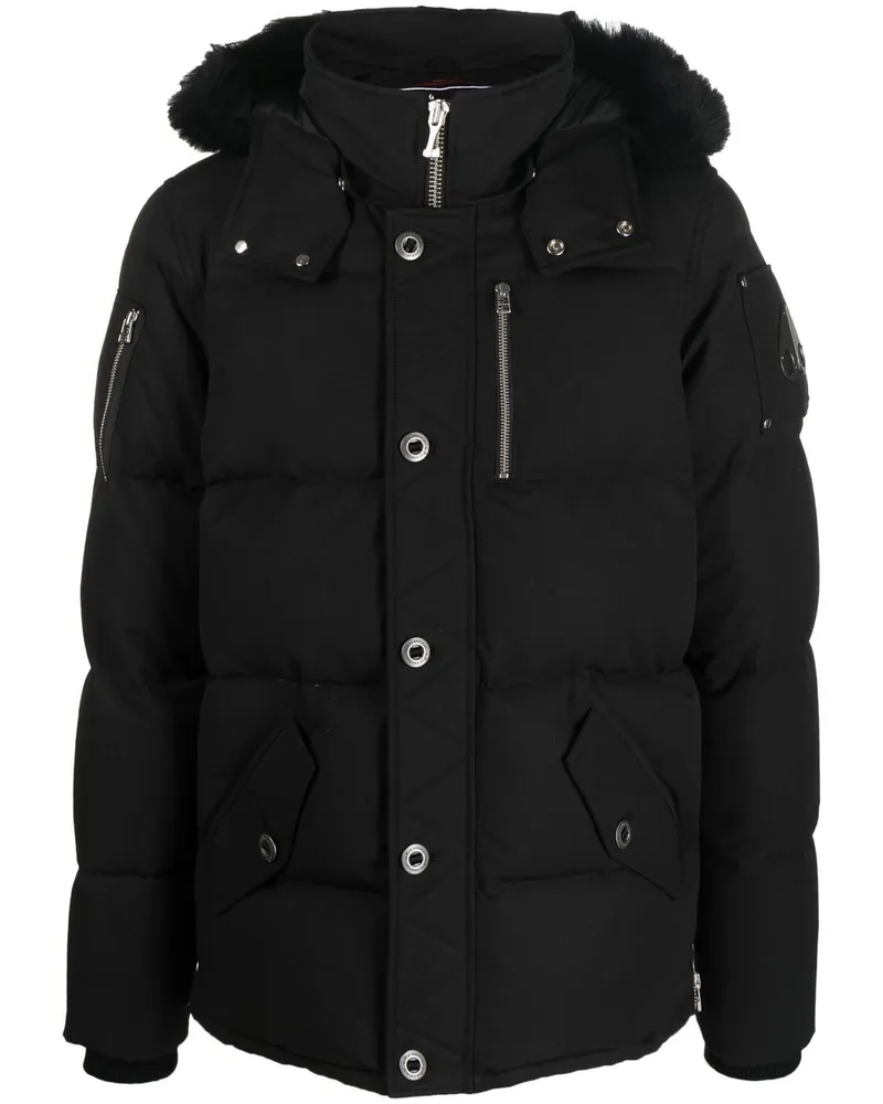 Moose Knuckles Gefütterte Kapuzenjacke - Schwarz Schwarz