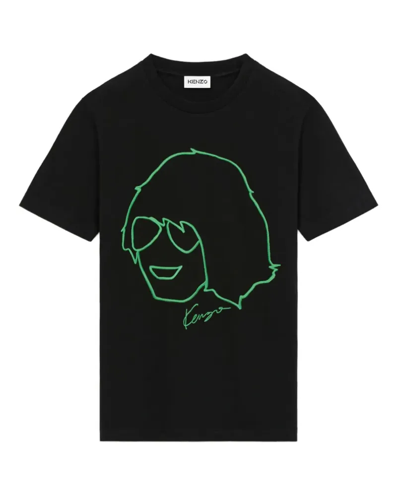 Kenzo Tribute face-embroidery T-shirt - Schwarz Schwarz
