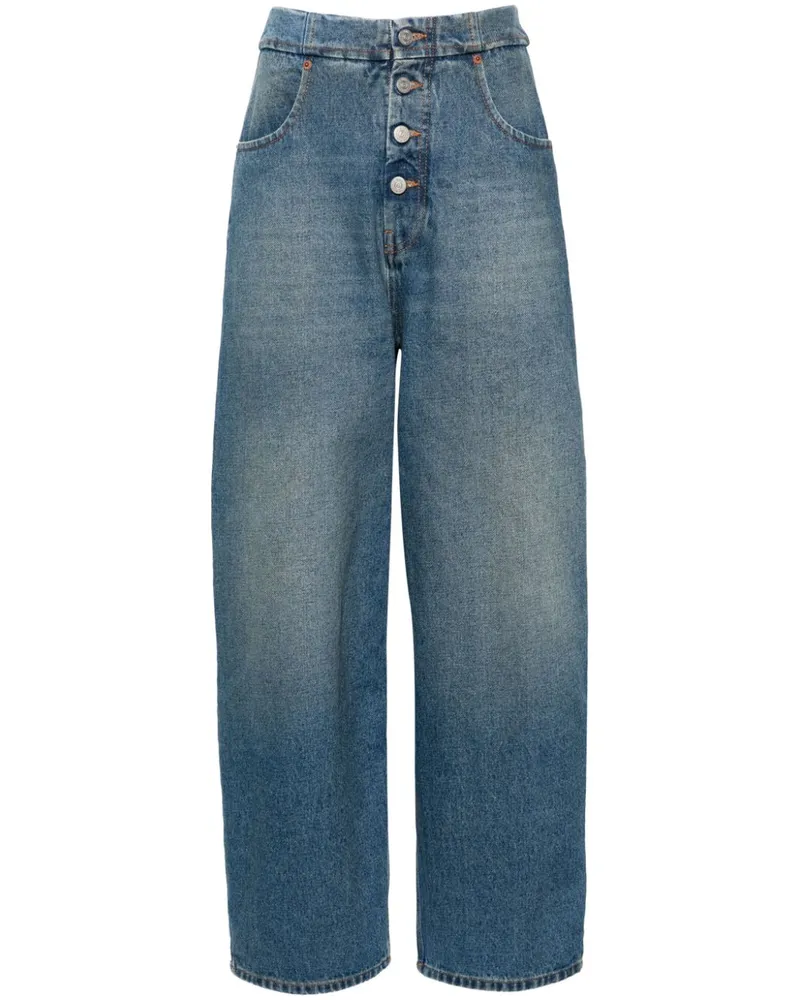 Maison Margiela Weite High-Rise-Jeans - Blau Blau