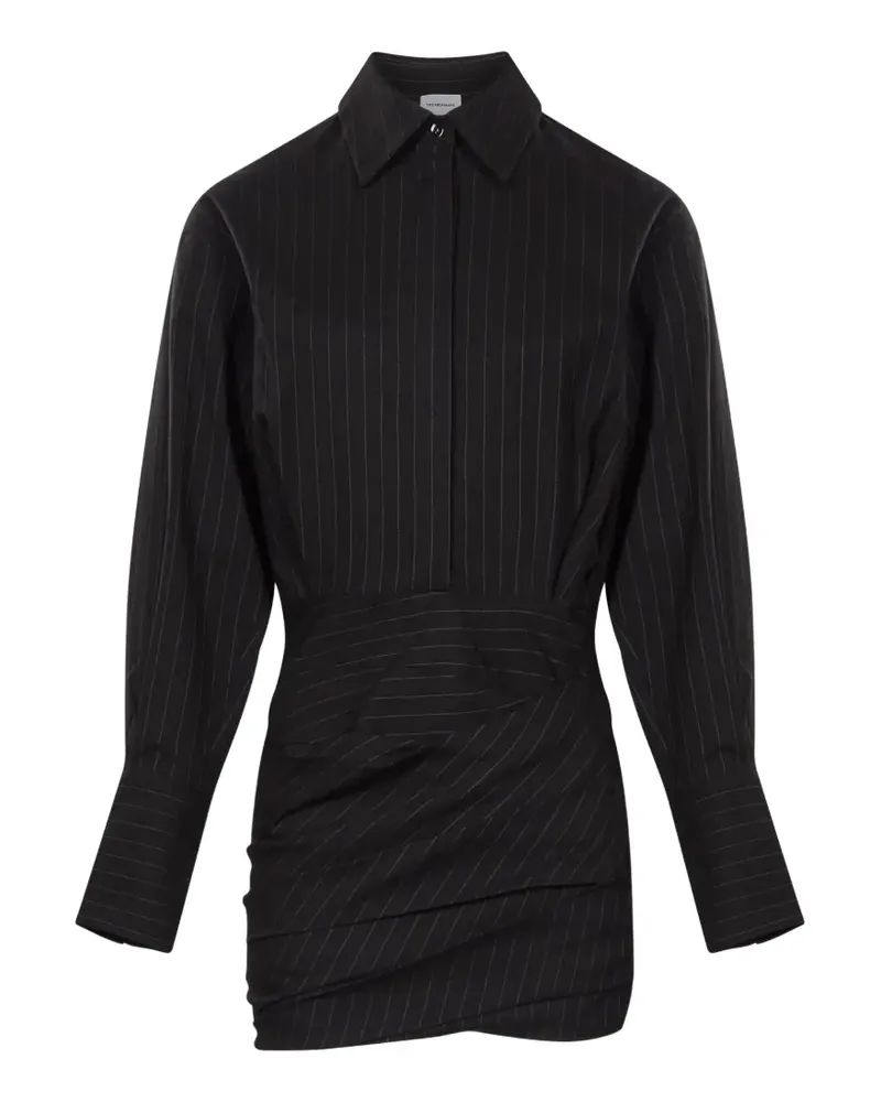 ANDAMANE Andrea pinstripe-pattern mini dress - Schwarz Schwarz