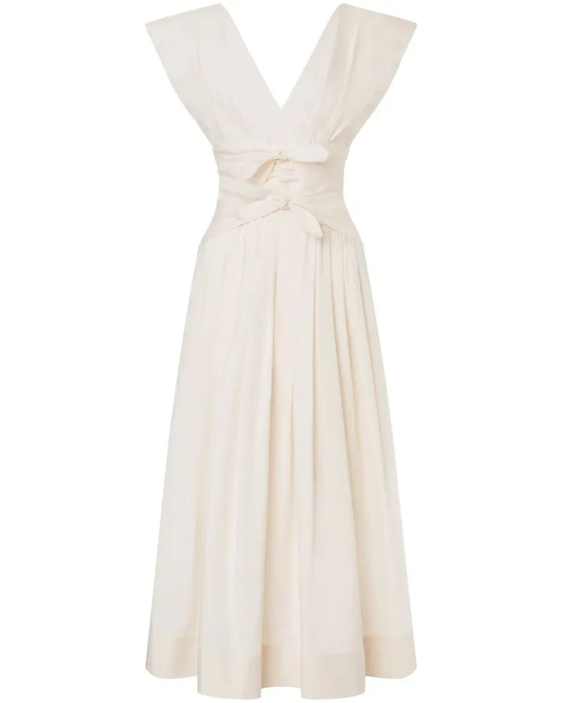 Philosophy Di Lorenzo Serafini Midikleid mit Schleifendetail - Weiß Weiß