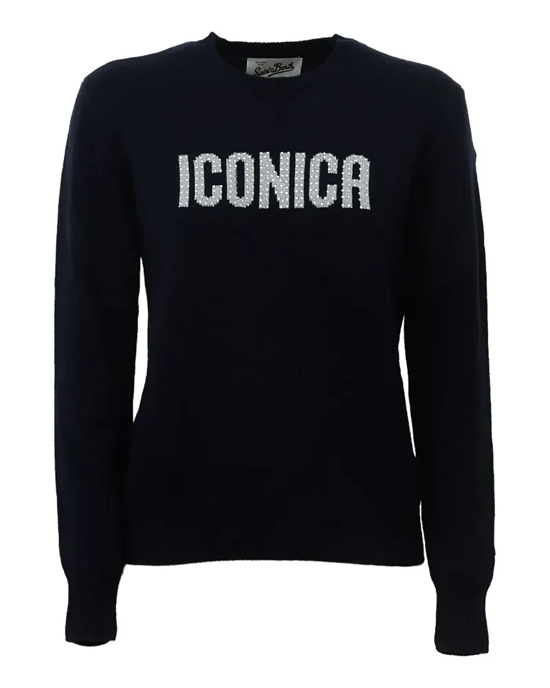 MC2 Saint Barth Iconica Pullover mit Strass - Blau Blau
