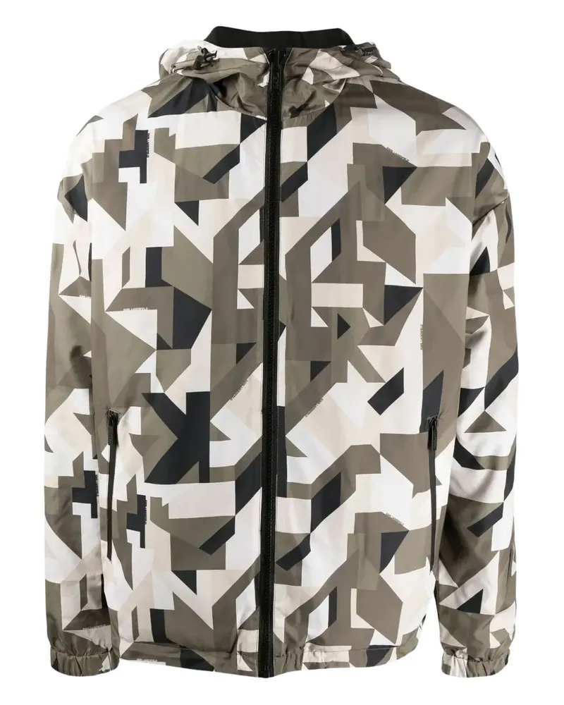 Karl Lagerfeld Kapuzenjacke mit geometrischem Print - Grün Grün