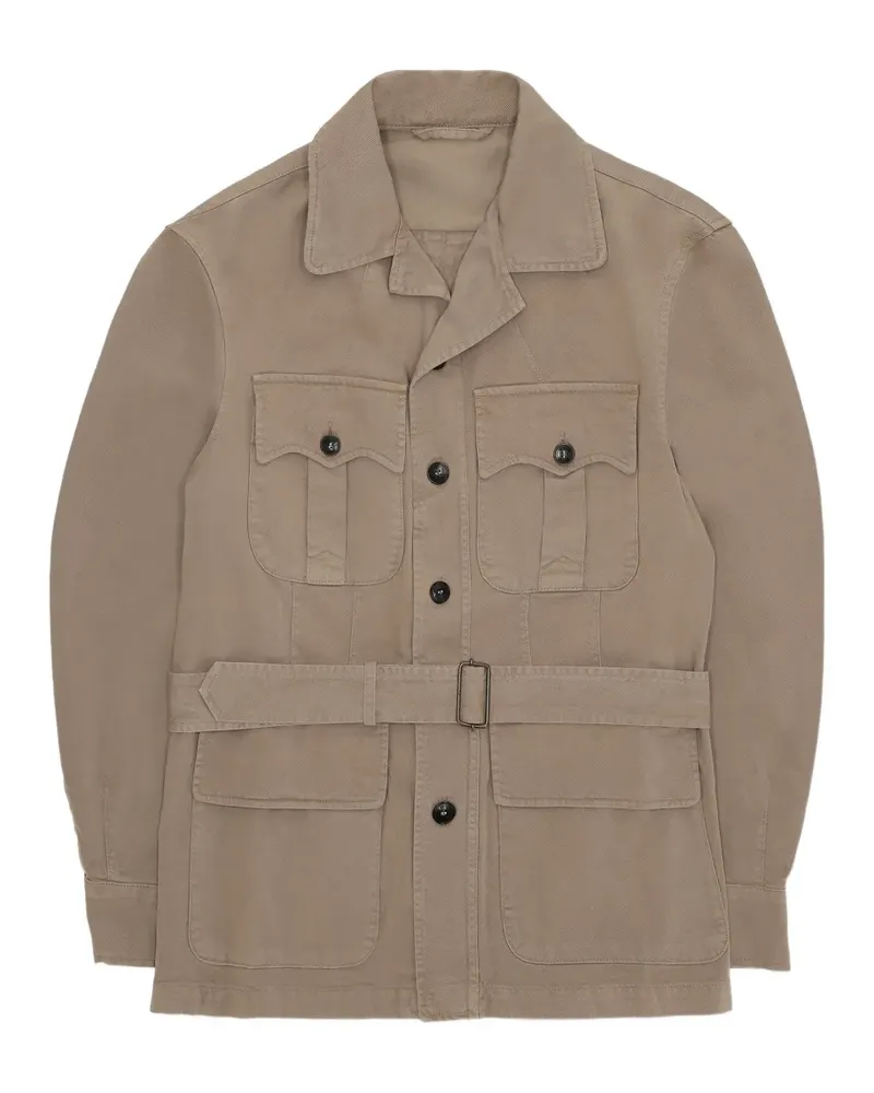 Fortela Clint belted chest-pockets jacket - Nude Nude